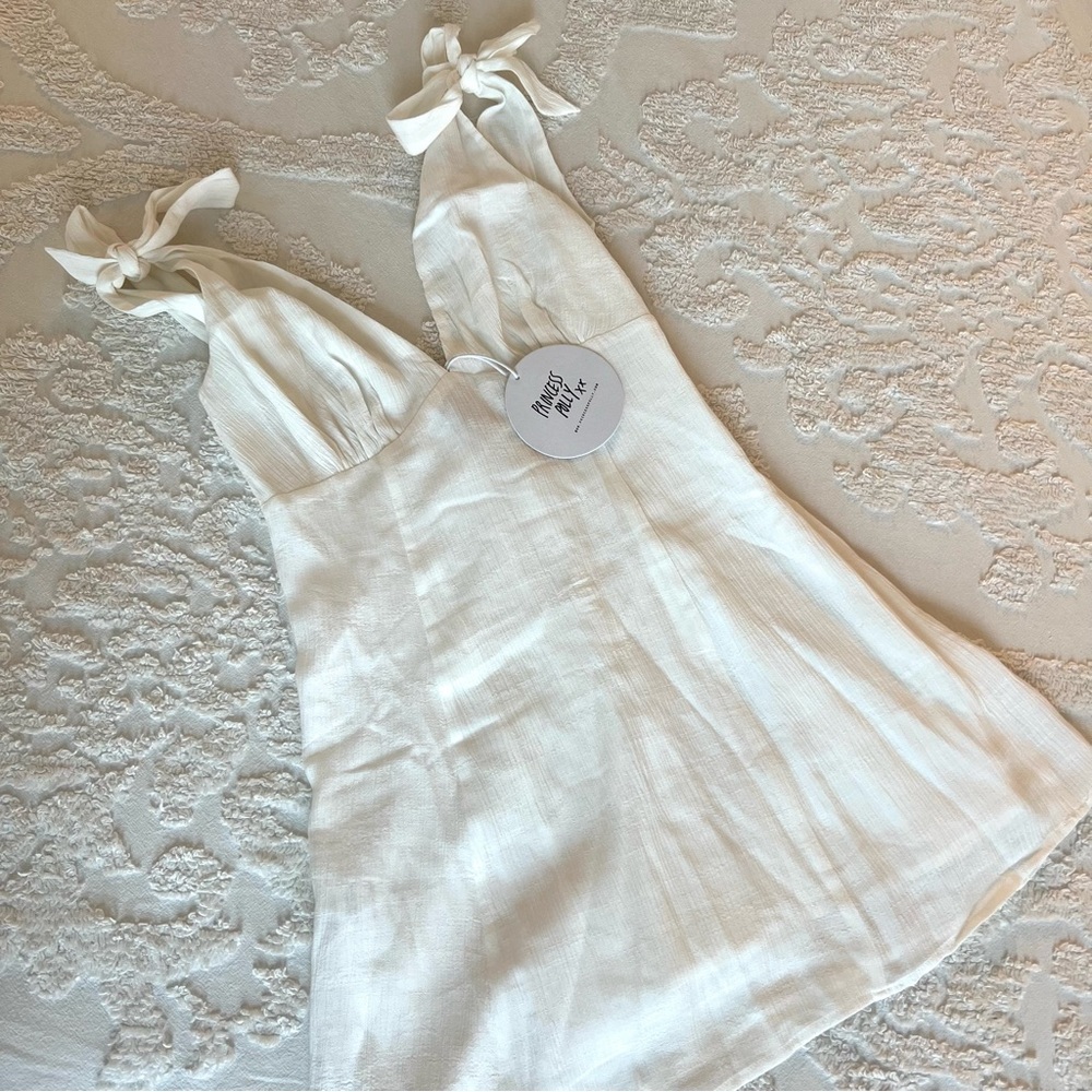 PRINCESS POLLY ISLAND TIME MINI DRESS IN WHITE, SIZE SMALL